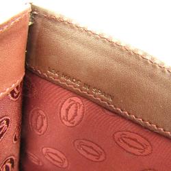 Pre Owned Cartier Bordeaux Leather Crossbody Bag