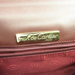 Pre Owned Cartier Bordeaux Leather Crossbody Bag