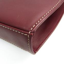 Pre Owned Cartier Bordeaux Leather Crossbody Bag