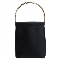 مملوكة مسبقًا Cartier Black Satin and Feather Small Trinity Cage Bag