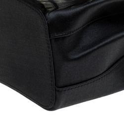 مملوكة مسبقًا Cartier Black Satin and Feather Small Trinity Cage Bag