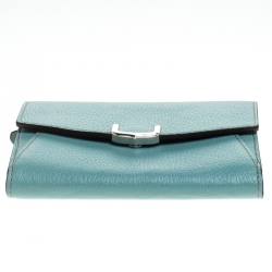 مملوكة مسبقًا محفظة كارتييه C دي كارتييه جلد زرقاء سماوية صغيرة