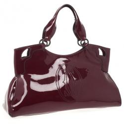 Pre Owned Cartier Red Patent Leather Marcello De Cartier Bag