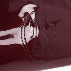 Pre Owned Cartier Red Patent Leather Marcello De Cartier Bag