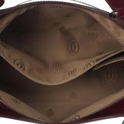 Pre Owned Cartier Red Patent Leather Marcello De Cartier Bag