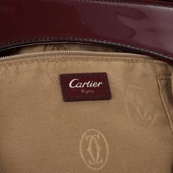 Pre Owned Cartier Red Patent Leather Marcello De Cartier Bag