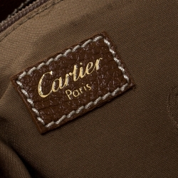 Pre Owned حقيبة كارتييه ماركلو دو كارتييه متوسطة جلد لامعة سوداء