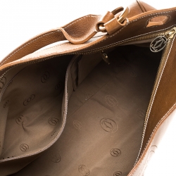 Pre Owned حقيبة كارتييه ماركلو دو كارتييه متوسطة جلد لامعة سوداء