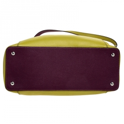 Pre Owned Cartier Yellow/Purple Leather Small C de Cartier Satchel
