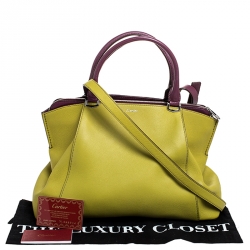 Pre Owned Cartier Yellow/Purple Leather Small C de Cartier Satchel