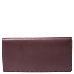 Pre Owned محفظة كارتييه مست دي كارتييه بقلاب جلد بني محمر