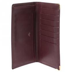 Pre Owned محفظة كارتييه مست دي كارتييه بقلاب جلد بني محمر