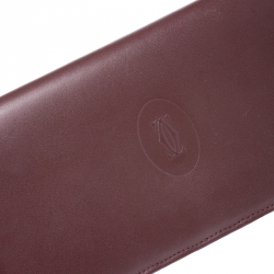 Pre Owned محفظة كارتييه مست دي كارتييه  بقلاب جلد بني محمر