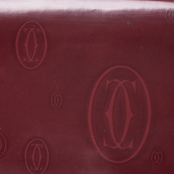 مملوكة مسبقًا Cartier Maroon Patent Leather Happy Birthday Continental Wallet