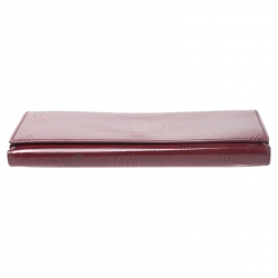مملوكة مسبقًا Cartier Maroon Patent Leather Happy Birthday Continental Wallet