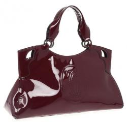Pre Owned Cartier Red Patent Marcello De Cartier Bag