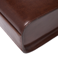 Pre Owned حقيبة كارتييه Panthere Box  جلد لامعة بنية