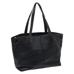 مملوكة مسبقًا Cartier Black Leather and Snakeskin Limited Edition 'Marcello De Cartier' Tote