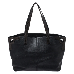 مملوكة مسبقًا Cartier Black Leather and Snakeskin Limited Edition 'Marcello De Cartier' Tote