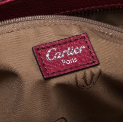 Pre Owned Cartier Maroon Leather Small Marcello de Cartier Bag