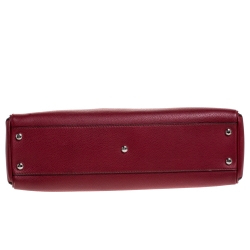 Pre Owned Cartier Maroon Leather Small Marcello de Cartier Bag