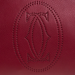Pre Owned Cartier Maroon Leather Small Marcello de Cartier Bag