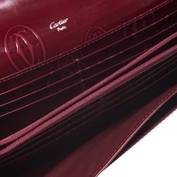 مملوكة مسبقًا Cartier Maroon Patent Leather Happy Birthday Continental Wallet