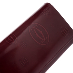 مملوكة مسبقًا Cartier Maroon Patent Leather Happy Birthday Continental Wallet