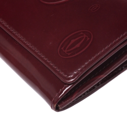 مملوكة مسبقًا Cartier Maroon Patent Leather Happy Birthday Continental Wallet