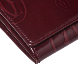 مملوكة مسبقًا Cartier Maroon Patent Leather Happy Birthday Continental Wallet
