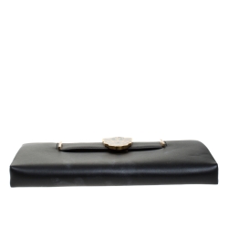 Pre Owned Cartier Black Leather Panthere De Cartier Chain Clutch
