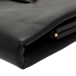 Pre Owned Cartier Black Leather Panthere De Cartier Chain Clutch