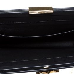 Pre Owned Cartier Black Leather Panthere De Cartier Chain Clutch