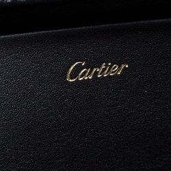Pre Owned Cartier Black Leather Panthere De Cartier Chain Clutch
