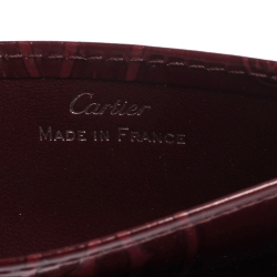 Pre Owned حافظة بطاقات كارتييه هابي بيرث داي جلد لامع حمراء