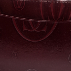 Pre Owned حافظة بطاقات كارتييه هابي بيرث داي جلد لامع حمراء