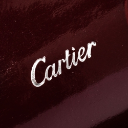 مملوكة مسبقًا Cartier Maroon Patent Leather Happy Birthday Continental Wallet