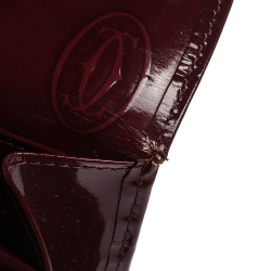 مملوكة مسبقًا Cartier Maroon Patent Leather Happy Birthday Continental Wallet