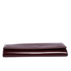 مملوكة مسبقًا Cartier Maroon Patent Leather Happy Birthday Continental Wallet