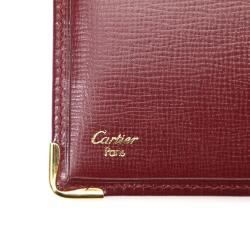 Pre Owned Cartier Red Leather Must De Cartier Wallet
