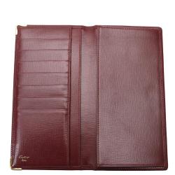 Pre Owned Cartier Red Leather Must De Cartier Wallet
