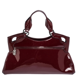 مملوكة مسبقًا حقيبة كارتييه ماركلو دو كارتييه متوسطة جلد لامعة سوداء