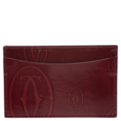 مملوكة مسبقًا حافظة بطاقات كارتييه هابي بيرث داي جلد لامع حمراء