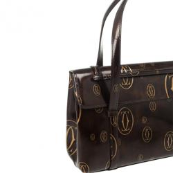 مملوكة مسبقًا Cartier Brown Happy Birthday Cabochon Flap Bag