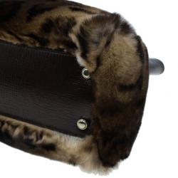 Pre Owned حقيبة يد  كارتييه مارسيلو دي كارتييه نقوش جلد فهد فراء أرنب