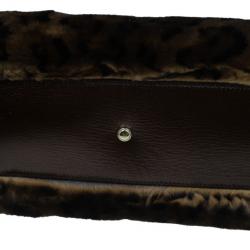 Pre Owned حقيبة يد كارتييه مارسيلو دي كارتييه نقوش جلد فهد فراء أرنب