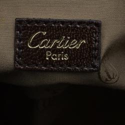 Pre Owned حقيبة يد كارتييه مارسيلو دي كارتييه نقوش جلد فهد فراء أرنب