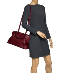 مملوكة مسبقًا Cartier Maroon Leather Small C de Cartier Satchel