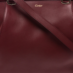 مملوكة مسبقًا Cartier Maroon Leather Small C de Cartier Satchel