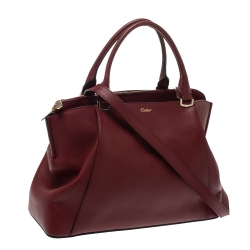 مملوكة مسبقًا Cartier Maroon Leather Small C de Cartier Satchel
